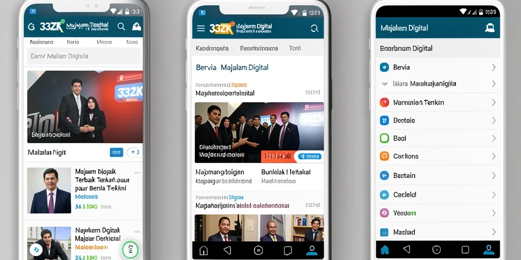 Antarmuka aplikasi 33ZK yang menarik dan interaktif untuk Majalah Digital.