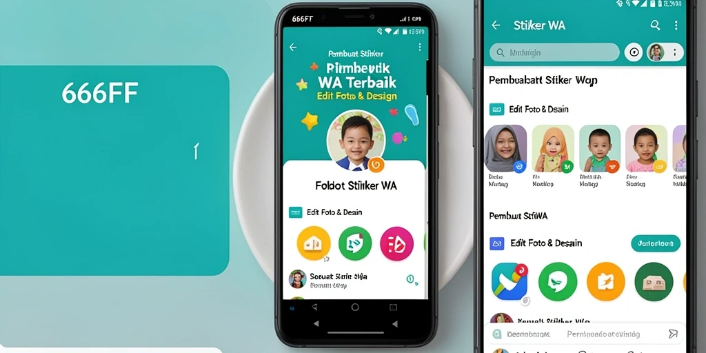 Antarmuka aplikasi 666FF untuk membuat stiker WA yang menarik.