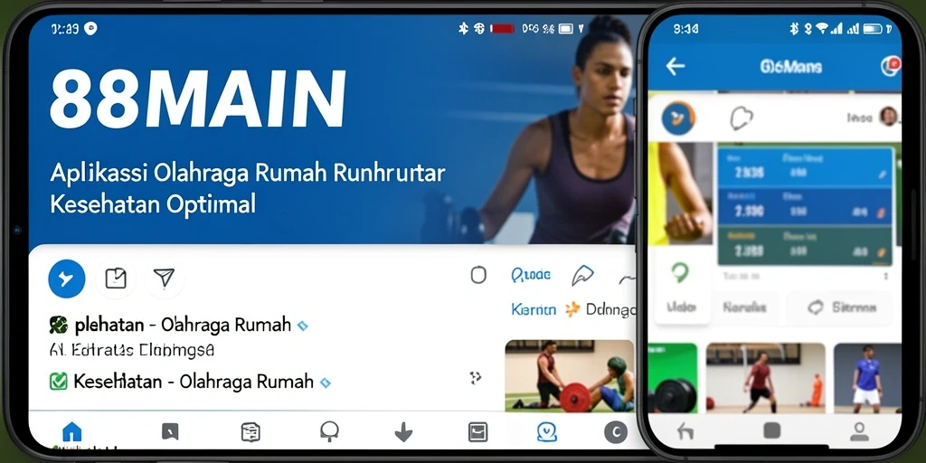 Antarmuka aplikasi 88MAIN yang menarik untuk olahraga rumah.