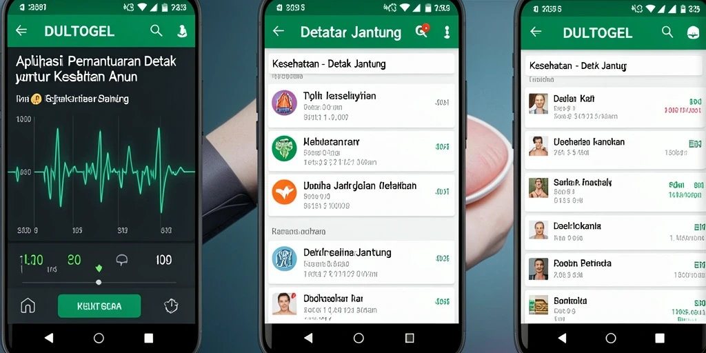 Antarmuka ramah pengguna DULTOGEL untuk pemantauan detak jantung.