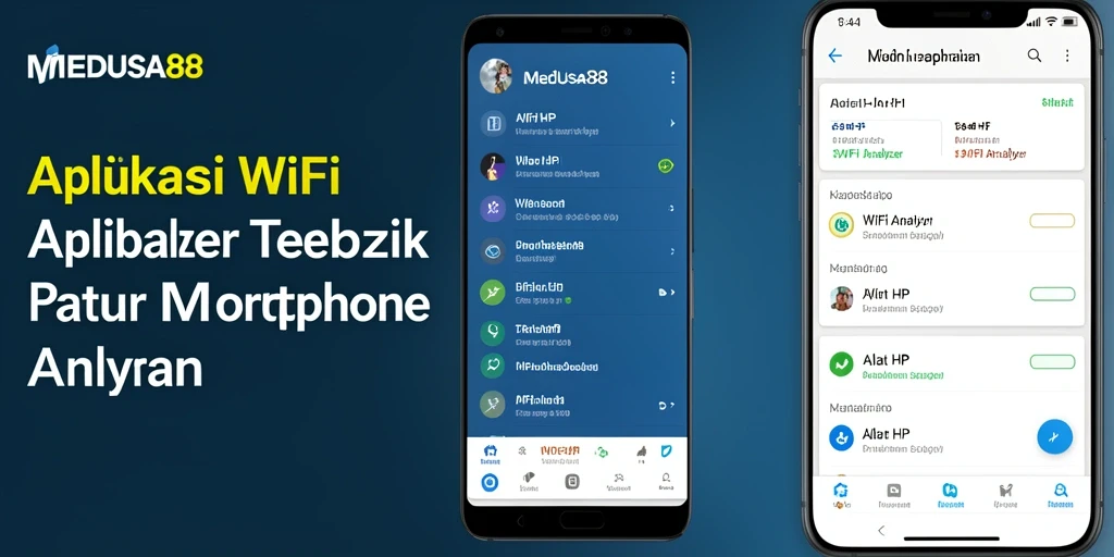 Tampilan antarmuka MEDUSA88 menunjukkan fungsi WiFi Analyzer dengan jelas.