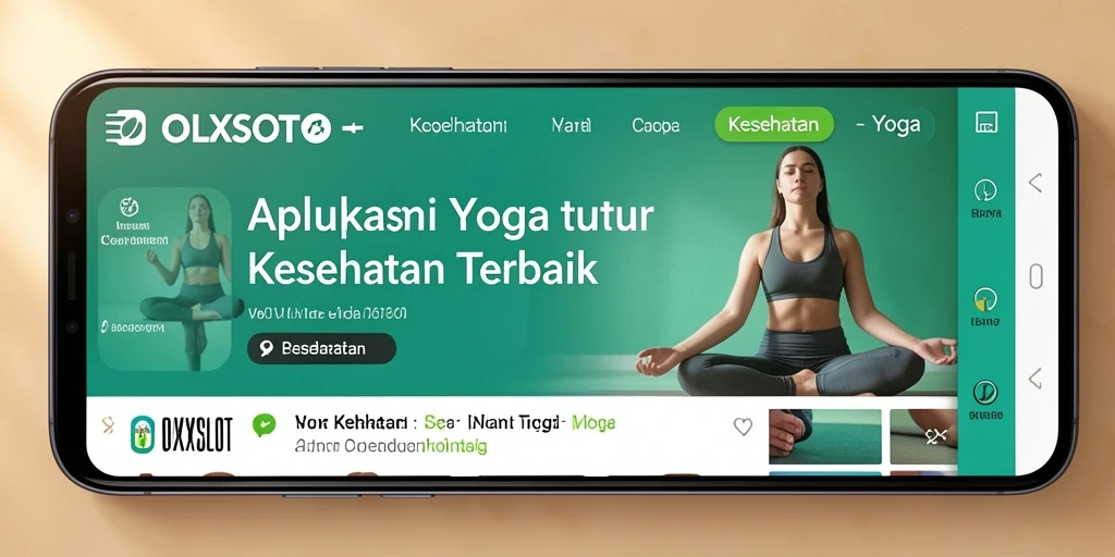 Tampilan antarmuka aplikasi Yoga OLXSLOT yang interaktif dan informatif.