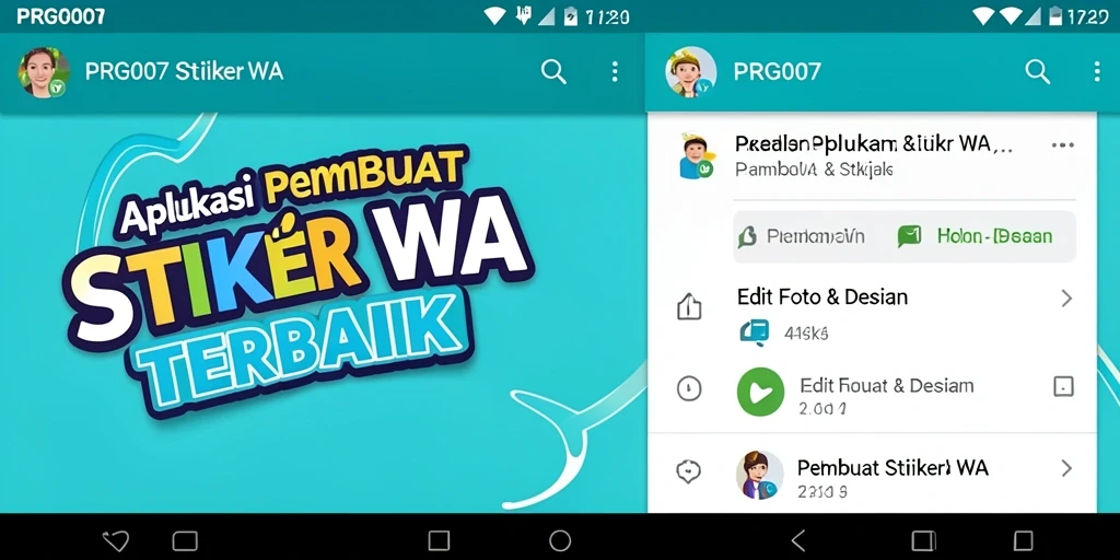 Antarmuka aplikasi PRG007 untuk membuat stiker WA yang menarik.